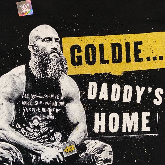 WWE Authentic GOLDIE ROGERS Daddy’s Home Men’s Black Wrestling T-Shirt Size L - Picture 2 of 4